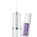 PROMO Irigator Bucal Ultra-Portabil + Pasta Albire Optică V34 | Curățare în Profunzime | Albire Imediată | Fără Peroxid