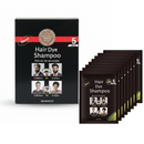 Sampon Colorant Glorea 3 in 1 | Set 10 Plicuri Impotriva Albirii x 30ml, Fara Amoniac, Negru / Castaniu